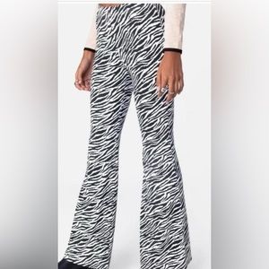 Adika Zebra Print Flare Pants